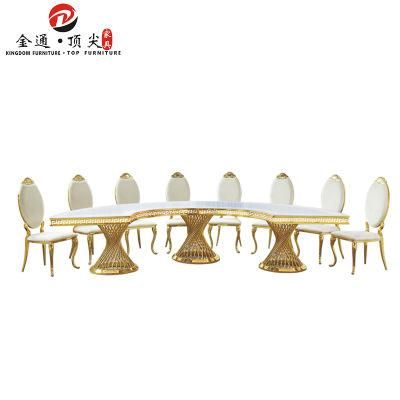 Wedding Furniture Elegant Stacking Stainless Steel Dining Table and Chair