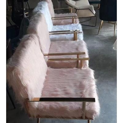Modern Simple Design Upholstered Velvet Dining Chair with Gold Leg