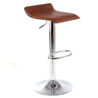 Nordic Bar Stools and Restaurant Dining Chair Sets Height Adjustable Faux Leather Bar Chair with Chrome Leg