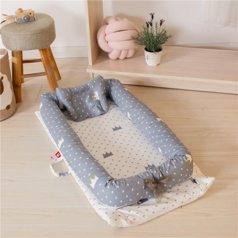 100% Cotton Portable Crib Baby Nest Bed Lounger Multifunction Breathable Deep Sleeping Baby Bed in Bed