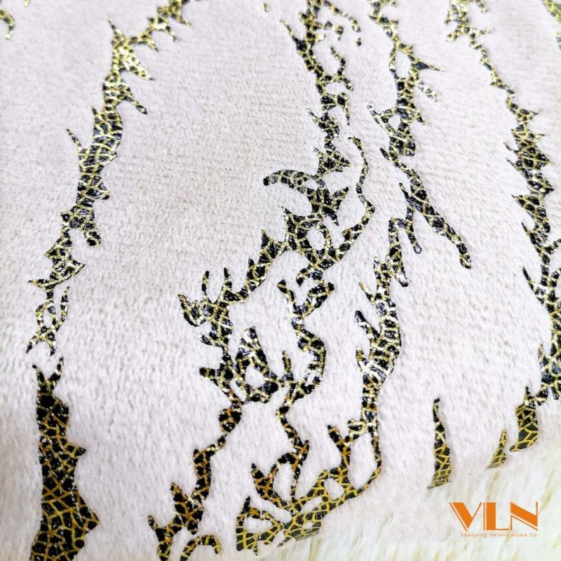 2021 Hot Sale 100% Polyester Holland Italy Velvet with Design Foil Bronzing Upholstery Home Textile Furniture Sofa Curtain Fabric