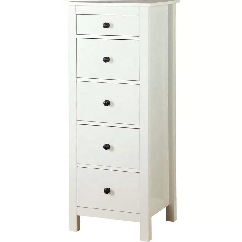 Modern Design 5 Tier Steel Frame Fabric Chest of Drawers with Wooden Handle