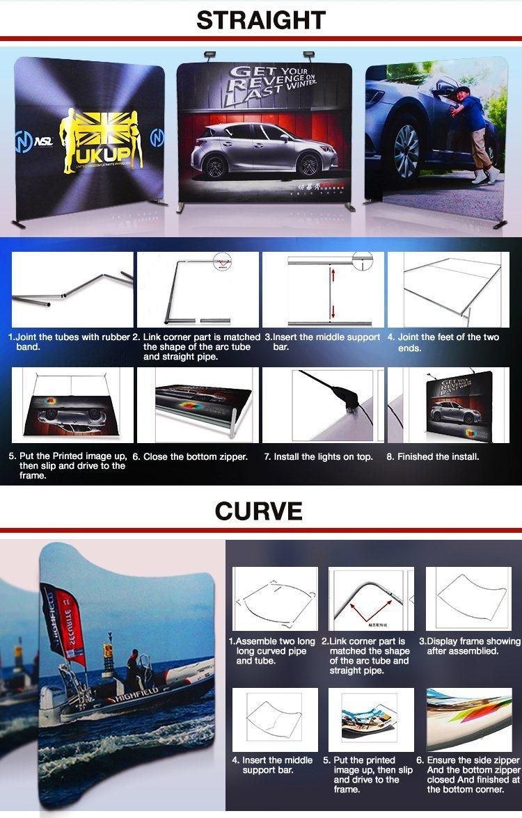 Tension Fabric Printing Tradeshow Display Pop up Stand