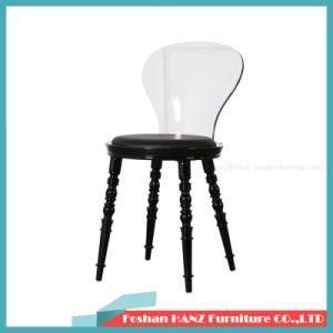 Retro Transparent Back Black Foot Wedding Chair