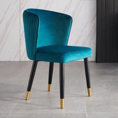 Amazon Hot Sale Home Furniture Wholesale Nordic Wave Chair Upholstered Soft Modern Luxury Velvet Dining Chairs