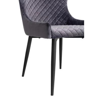 Luxury Design Modern Fabric Chair Metal Tube Legs Dining Room Velvet Nordic Dining Chair