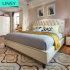 Linsy European Style Wooden Fabric King Size Bed R270