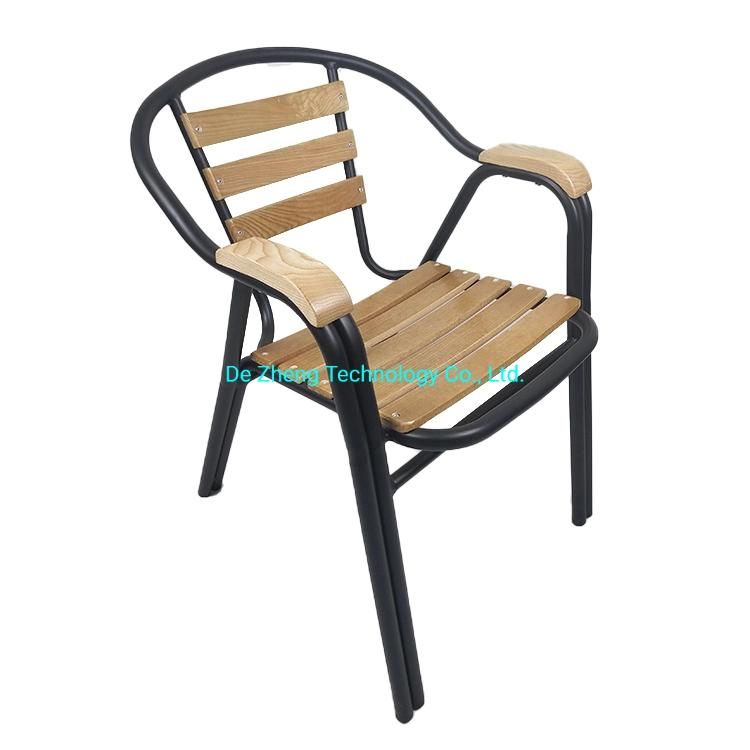 Modern Outdoor Furniture Bar Restaurant Ash Wood Lounger Seat Garden Chair