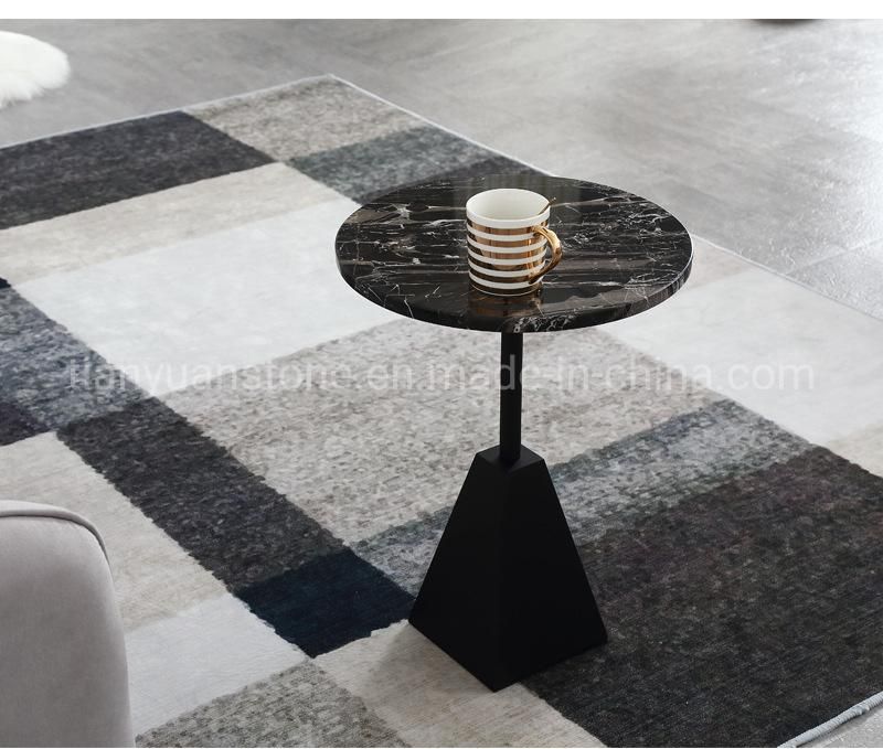 Restaurant Furniture Black Marble Stone Dining Coffee Table