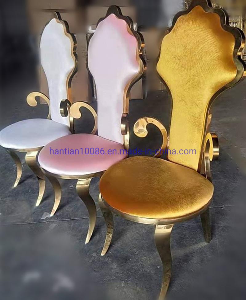 Gold Pink White Clourful Big Chair Royal High Grade Event Style Wedding Bridegroom Chair
