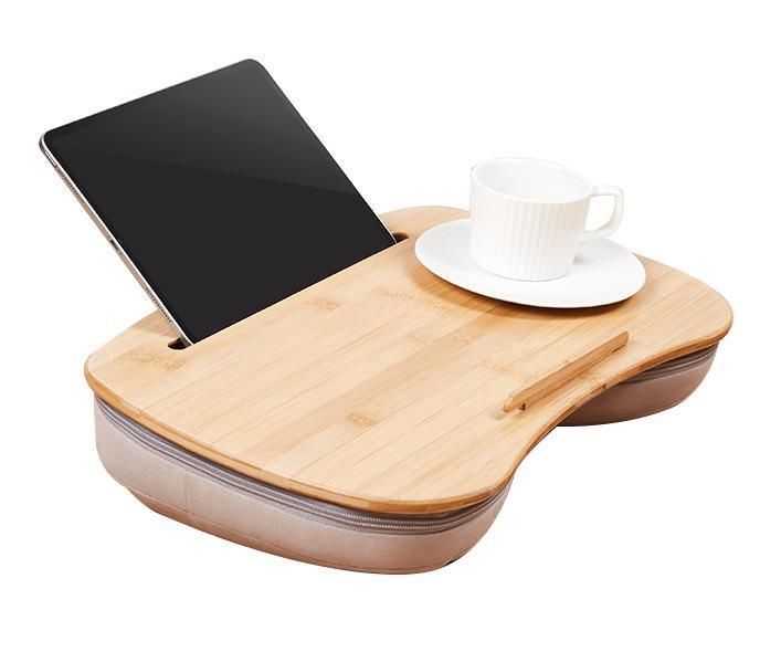 Portable Lap Desk with Pillow Bamboo Laptop Tray Bed Sofa Desk Table
