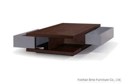 Contemporary Contrasting Colors Wood Coffee Table with Storage