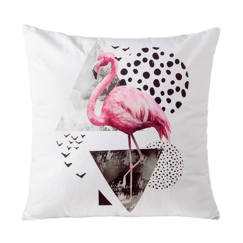Digital Printing Flower Flamingo Throw Cushion Cover Sofa Cushion Cover