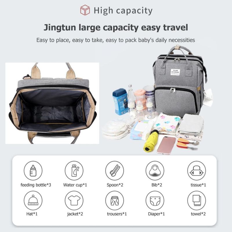 Multifunctional Portable Diaper Bag Folding Travel Large Backpack Baby Bed for Outdoor