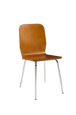 Simply L Shape Veneer Plywood Metal Dining Chair