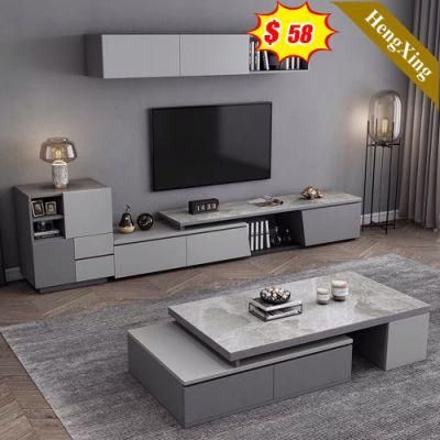 Guangdong Factory Wholesale Marble Melamine Wood Furniture Coffee Table with TV Stand