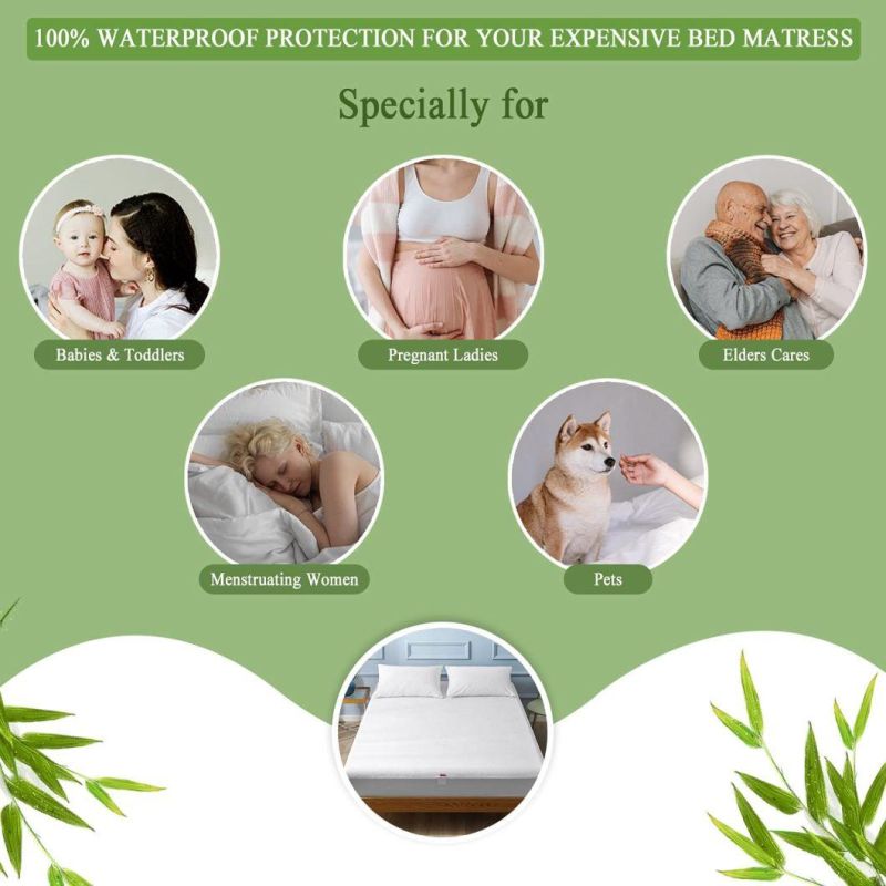 Fitted with Premium 3D Air Fabric Ultra Soft Breathable Bamboo Mattress Cover