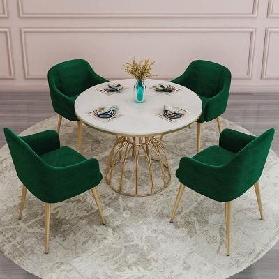 Stylish Fabric Dining Room Furniture Metal Frame Leisure Chair