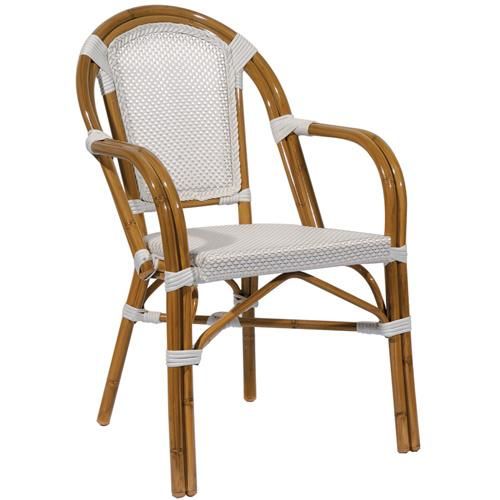 Strong Fabric Paris Chair Aluminum Bamboo Look Dining Chair