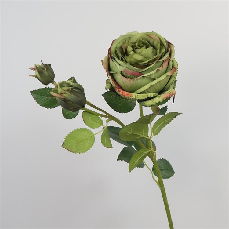 3 Heads Artificial Fabric Rose Flower Arrangements Bouquet for Party Garden Wedding Decor