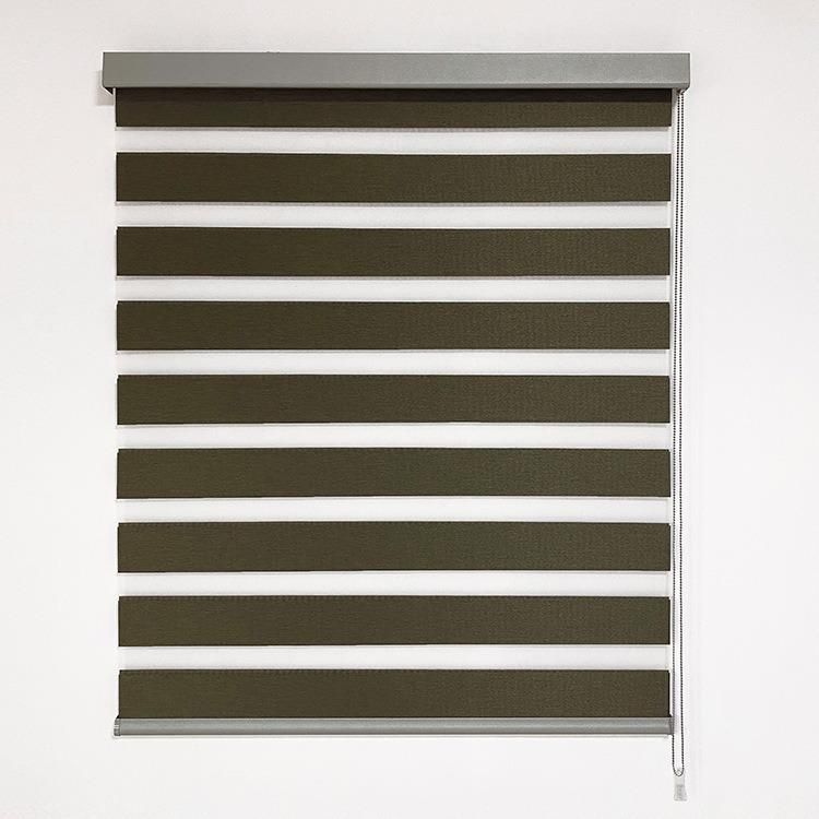 Double Layer Roll Zebra Blind Curtain Blackout Shades Polyester Fabric Zebra Blinds