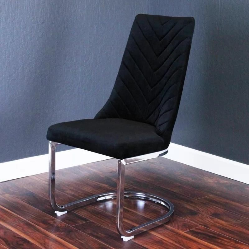 Purchasing Low Price Nordic Luxury Stripe Fabric Backrest Dining Room Chair