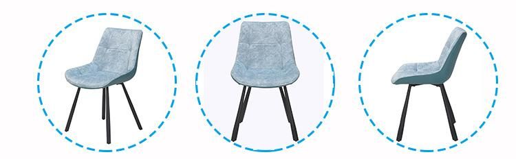 Velvet Fabric Chrom Metal Legs Dining Room Chair Dining Chair