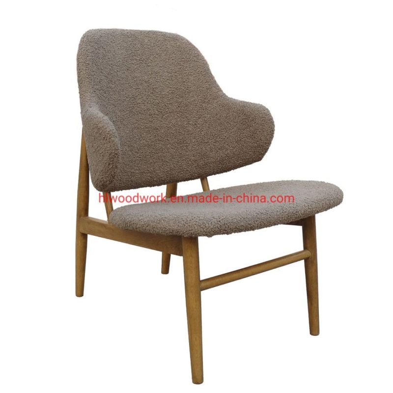 Magnate Chair Brown Teddy Velvet Solid Wood Teddy Velvet Dining Chair Wooden Chair Lounge Sofa Coffee Shope Arm Chair Living Room Sofa
