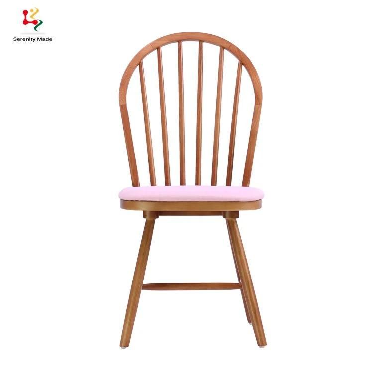 Commercial Coffee Shop Modern Furniture Fabric Cushion Seat Wooden Dining Chair