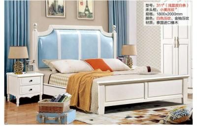 European Style Modern Simple Bedroom Furniture Wooden Bed