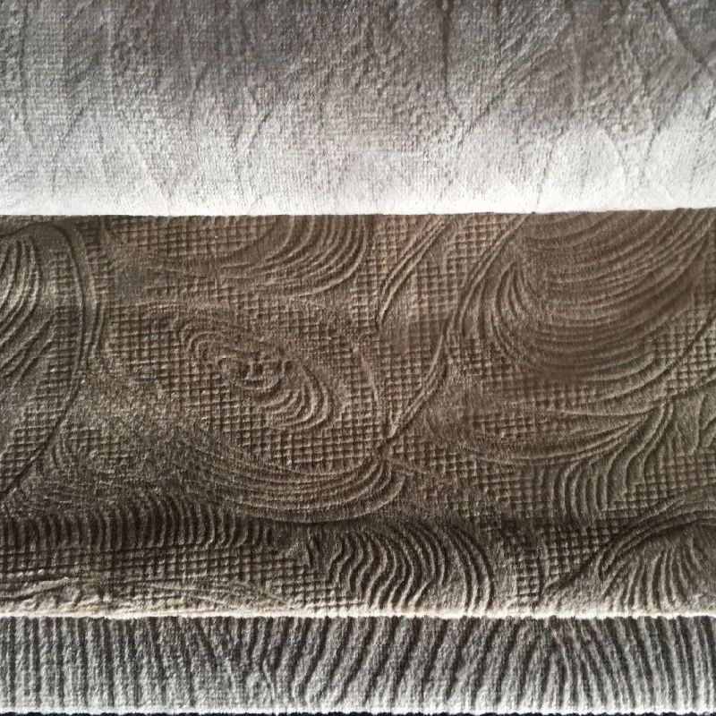 Polyester Burnout Knitting Velvet Sofa Fabric(Br002