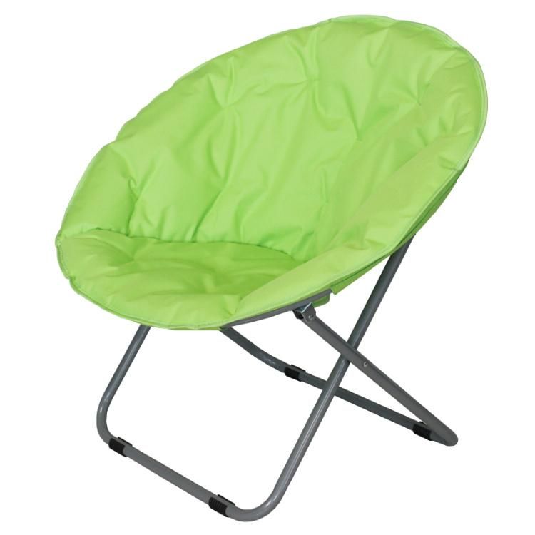 Comfortable Outdoor Camping Metal Frame Padded Folding Moon Round Saucer Chair