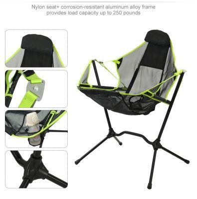 New Easy Storage Aluminum Camping Folding Rocking Chair