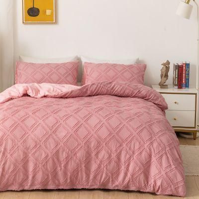 New Trendy Design Sofa Washed Fabric Cut Flower Designs Chic Frills Bedding Set