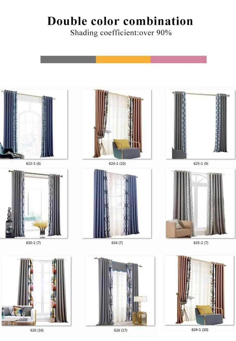 Made in China Hot Sale Blue Elegant Design European Style Curtain Fabric