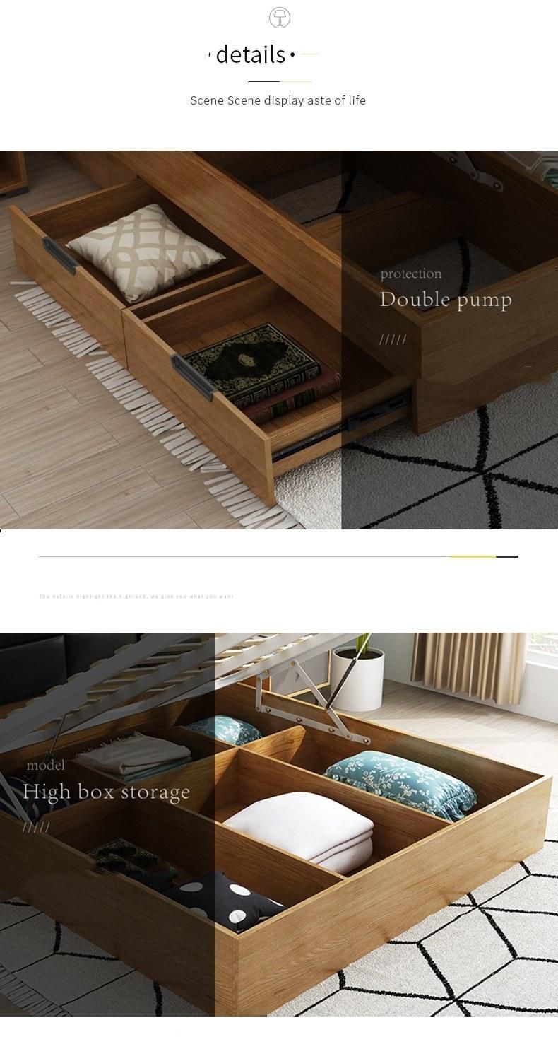 Adult Popular Design Wooden Storage Bedroom Furniture Bed Sets