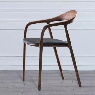 Modern Luxury Wooden Dining Chairs Restaurant Natural Painted with Cushion
