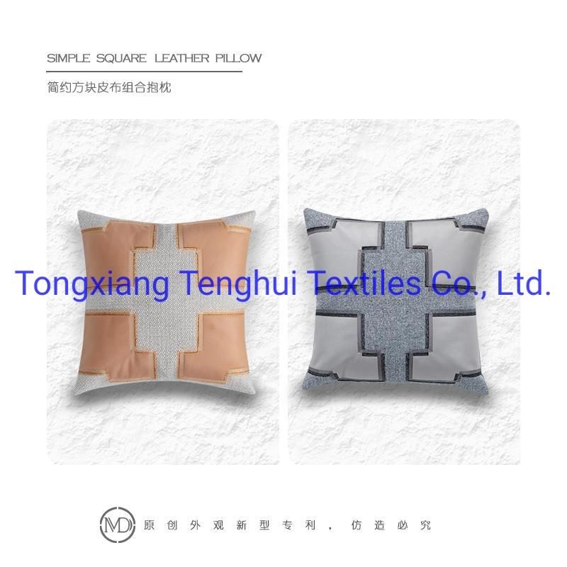 New Design Simple Square Leather Fabric for Pillow