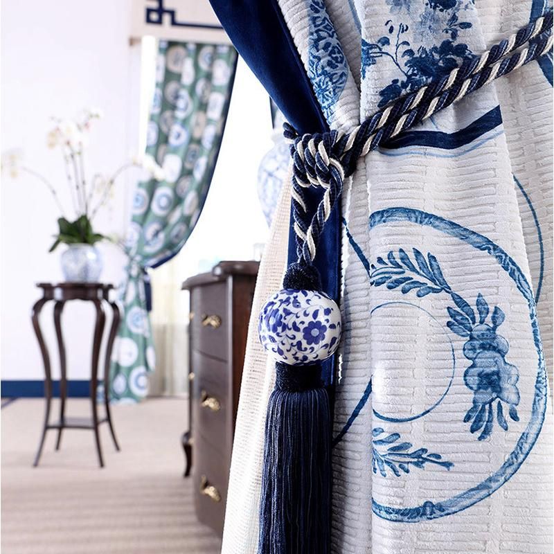 Zhida 100% Polyester Home Textile Jacquard Fabric New Classic Design Living Room Window Curtain for Hotel