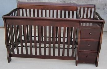 High Quality Baby Bed Folding Adjustable Wooden Baby Crib