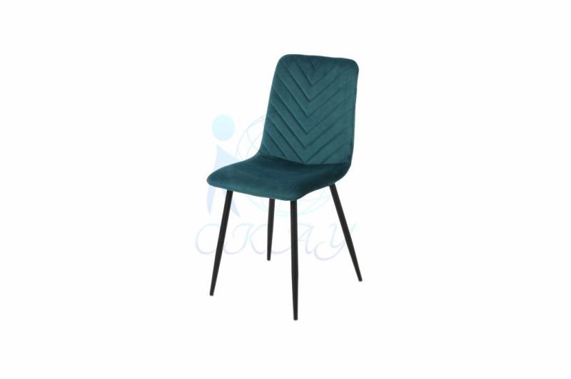 Okay Wholesale Nordic Velvet Modern Luxury Design Furniture Dining Room Chairs Dining Chairs with Metal Legs