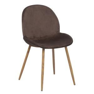 Cheap Factory Dining Chairs with PP Shell Covered Fabric and Metal Transfer Legs