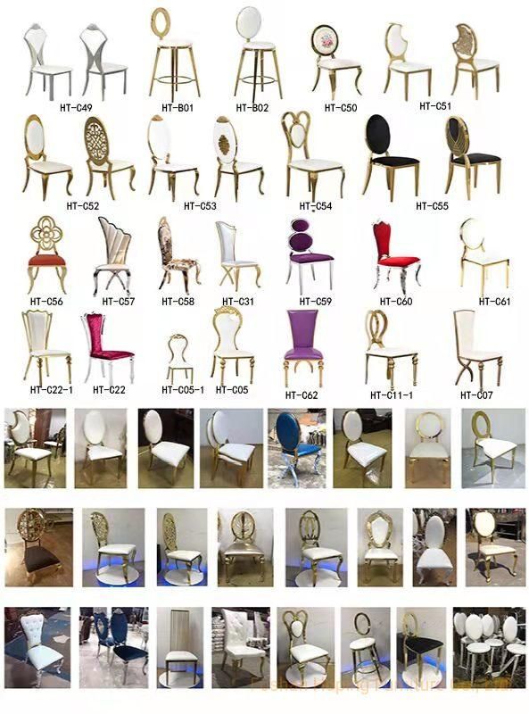 High Back Gold Steel Wholesale Modern Dining Wedding Chair for Restaurant