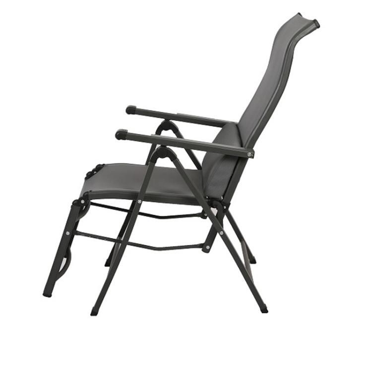 Outdoor Garden Chairs Padded Aluminium Adjustable Foot Rest Relaxing Folding