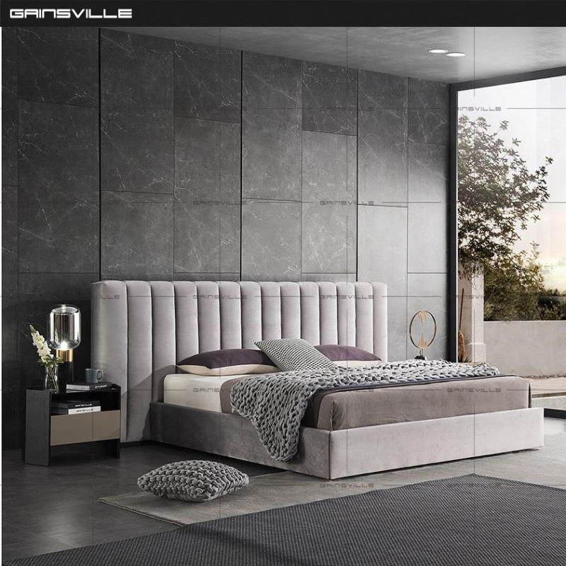 Hot Sale Fashion Upholstered Fabric Bed Hotel Furniture Home Bedroom Hotel Bed King Bed Double Bed Wall Bed in Modern Style
