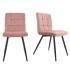Modern Dining Room Furniture Fabric Ring Back Velvet Pink Dining Chairs