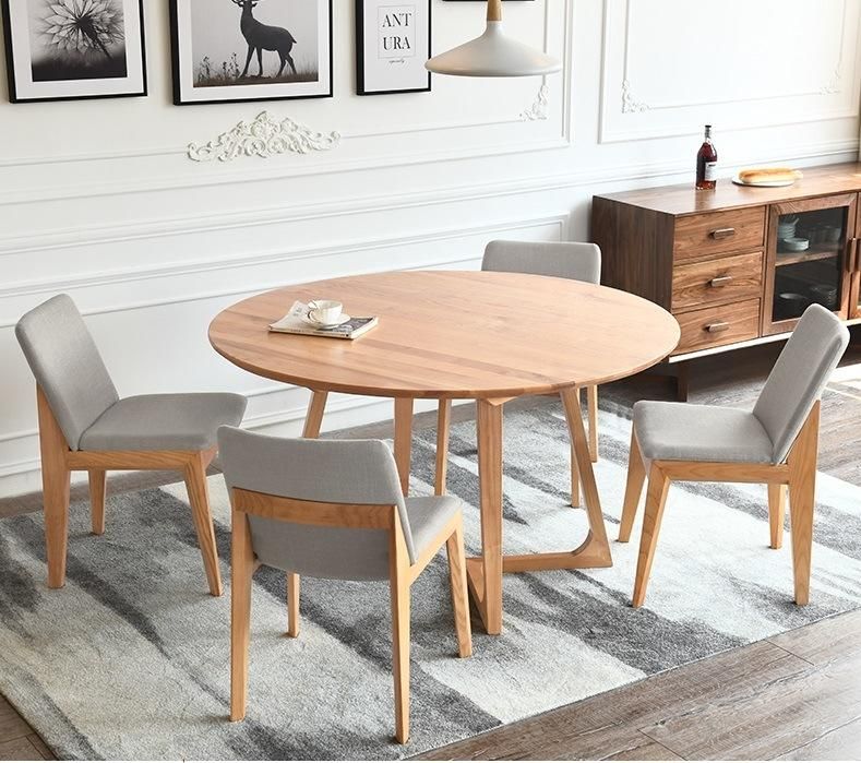 Nordic Solid Wood Home Furniture Fabric Wooden Dining Room Chair Promotion Items