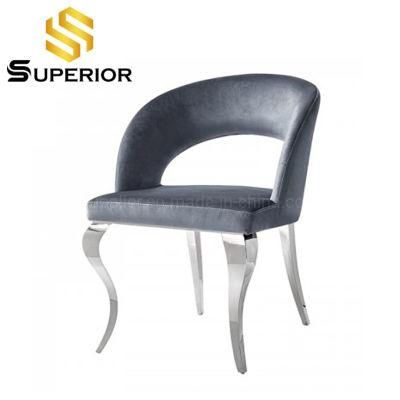 Luxury Home Silver Metal Frame Cheap Dining Room Furniture Chair