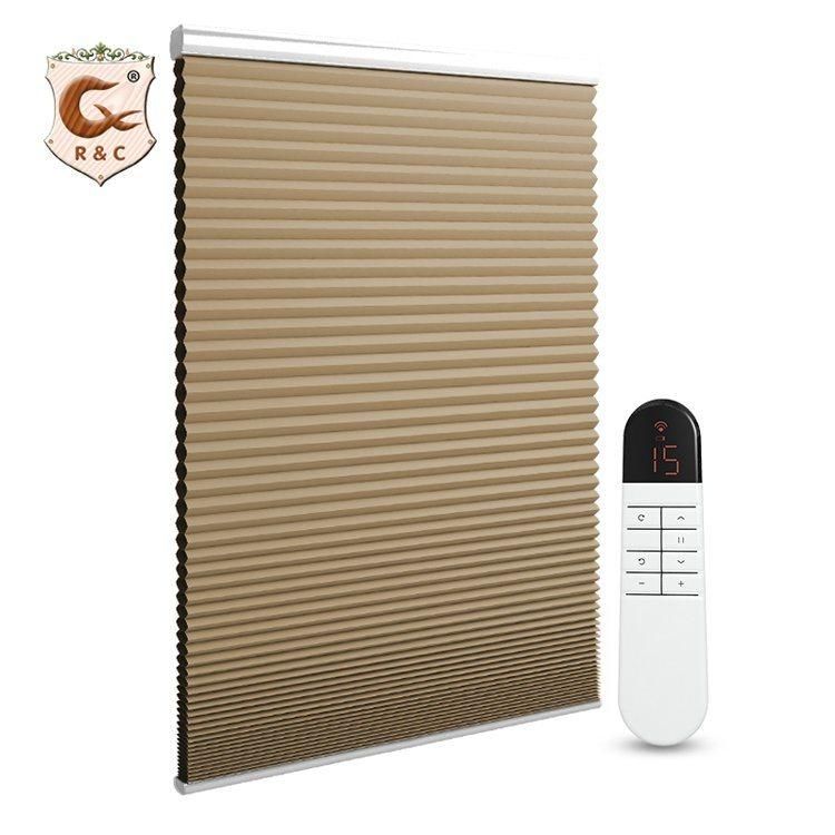 WiFi Remote Control Hot Sale Cordless Customized Soundproof Motorized Window Honeycomb Blinds Home Decor