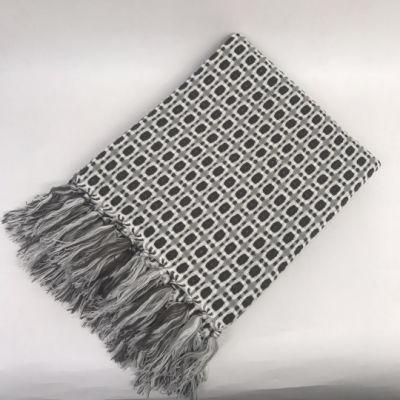 China Factory Supply Super Soft Acrylic Knitted Sofa Blanket